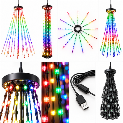 PixelTree light set: ring, LED strands and USB cable