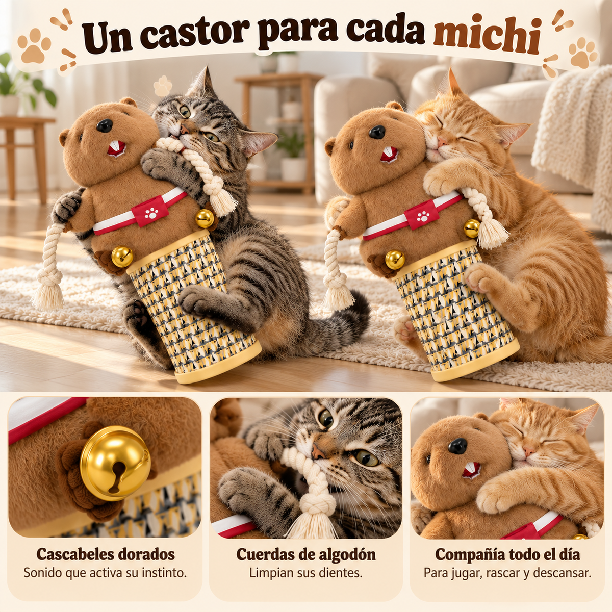 Un castor para cada michi