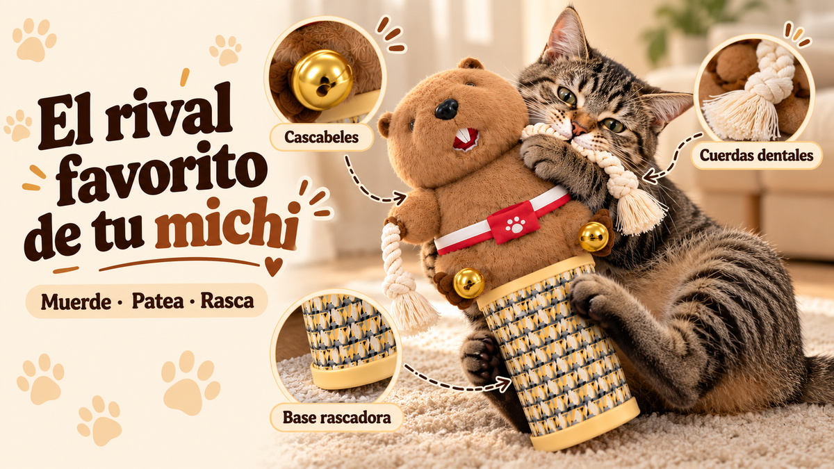 El rival favorito de tu michi - Castor Luchador PAWBUDDY